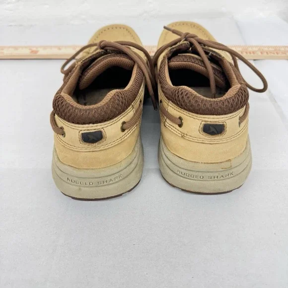 Rugged Shark Brown Tan‎ Leather Boat Shoes Men Size 8 M - Picture 3 of 7